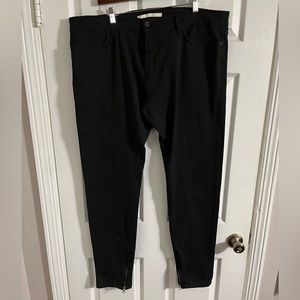 Golden brand black skinny jeans with red lightning bolt down leg